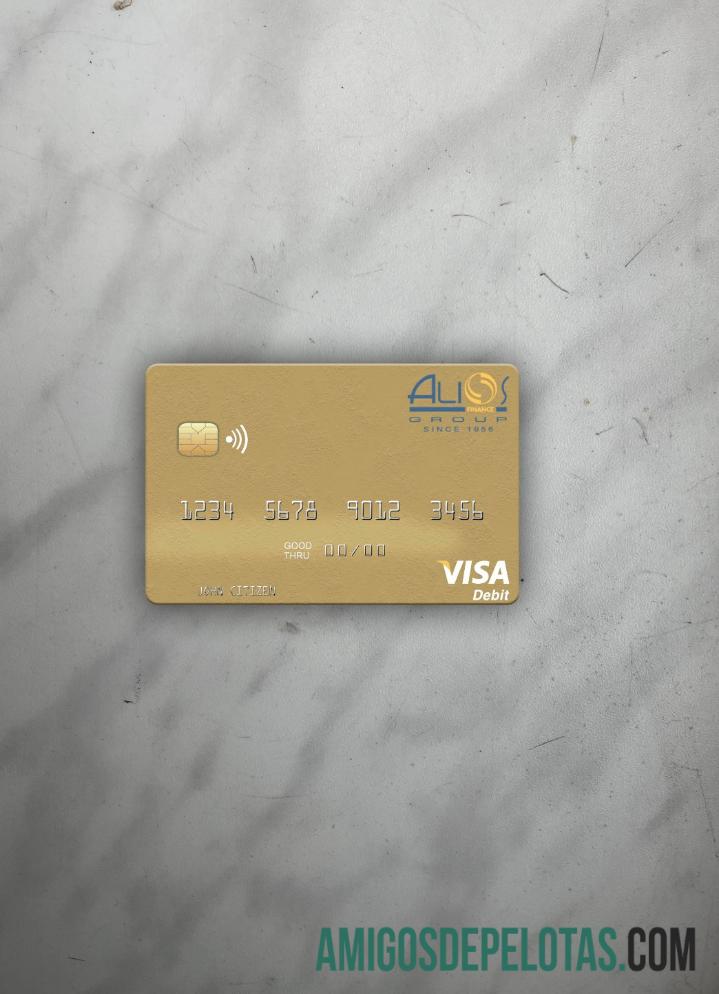 Gabão Alios França Visa Cartão de Débito Photolook Front exemplo real